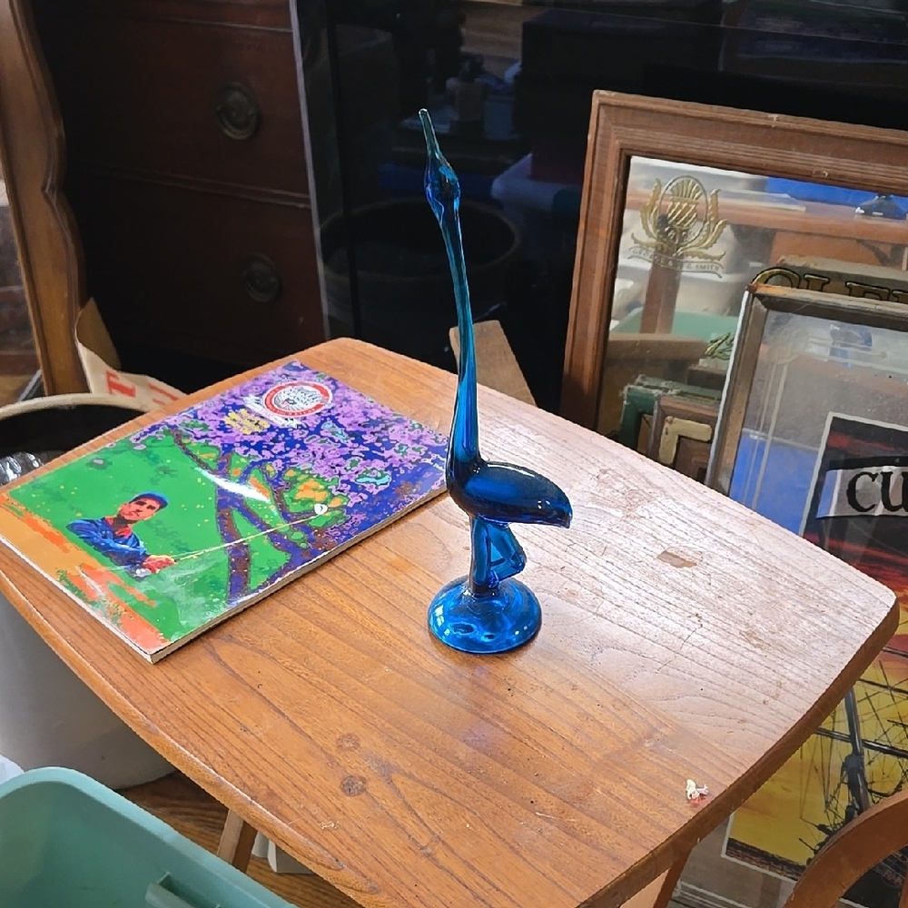 Blue Glass Art Sculpture